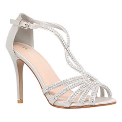 Miss KG Pepper 2 Embellished Satin High Heel Sandals, Silver